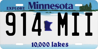 MN license plate 914MII