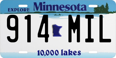 MN license plate 914MIL