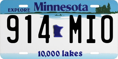 MN license plate 914MIO