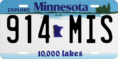 MN license plate 914MIS