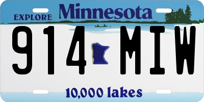 MN license plate 914MIW