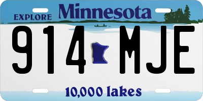 MN license plate 914MJE