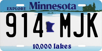 MN license plate 914MJK