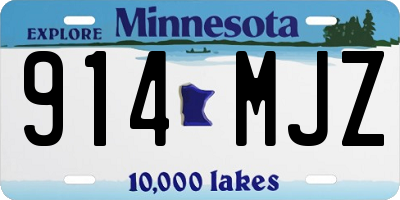 MN license plate 914MJZ