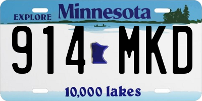 MN license plate 914MKD