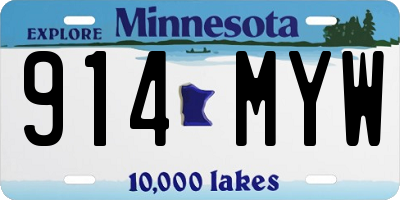 MN license plate 914MYW