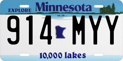 MN license plate 914MYY