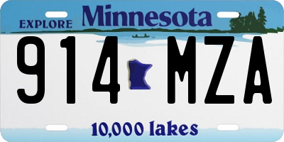 MN license plate 914MZA