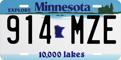 MN license plate 914MZE
