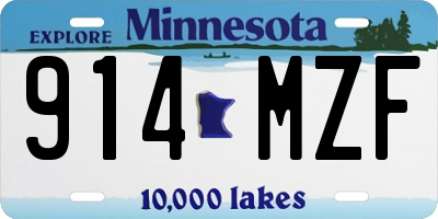 MN license plate 914MZF