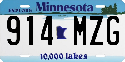 MN license plate 914MZG
