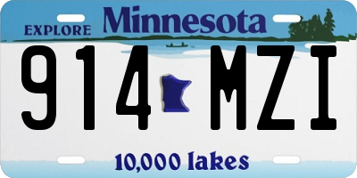 MN license plate 914MZI