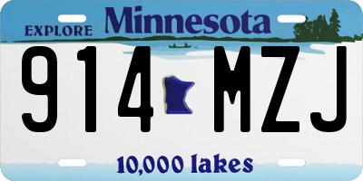 MN license plate 914MZJ
