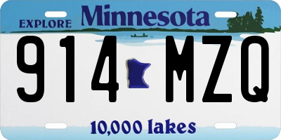 MN license plate 914MZQ