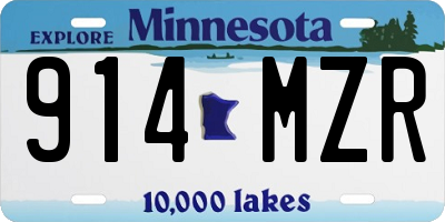 MN license plate 914MZR