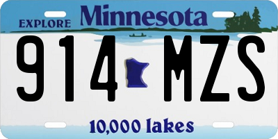 MN license plate 914MZS