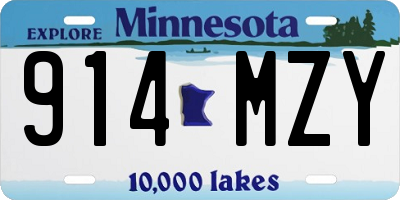 MN license plate 914MZY