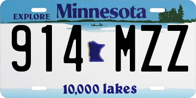 MN license plate 914MZZ