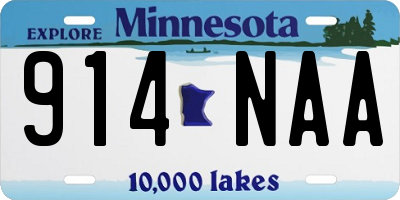 MN license plate 914NAA