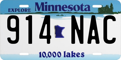 MN license plate 914NAC