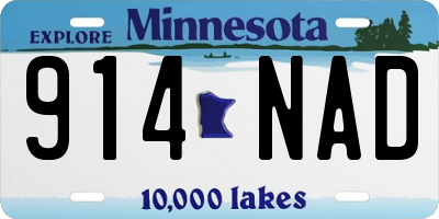 MN license plate 914NAD