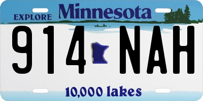 MN license plate 914NAH