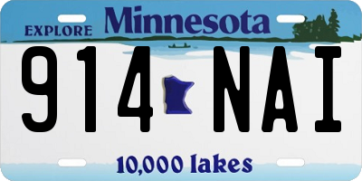 MN license plate 914NAI