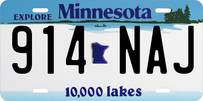 MN license plate 914NAJ