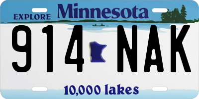 MN license plate 914NAK
