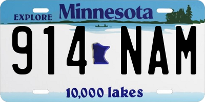 MN license plate 914NAM