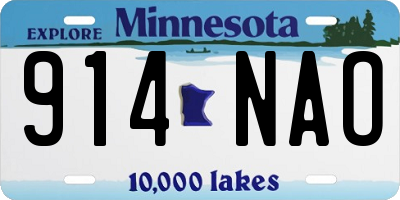 MN license plate 914NAO
