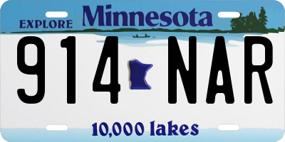 MN license plate 914NAR
