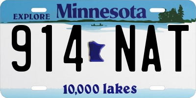 MN license plate 914NAT