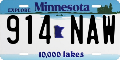 MN license plate 914NAW