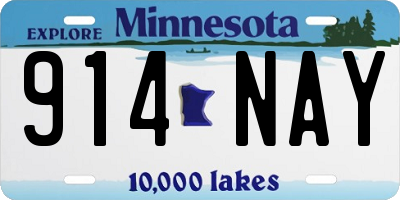 MN license plate 914NAY
