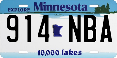 MN license plate 914NBA