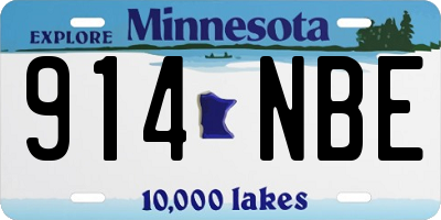 MN license plate 914NBE