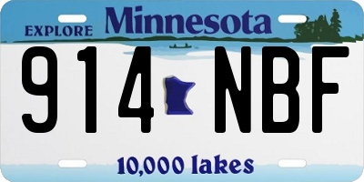 MN license plate 914NBF