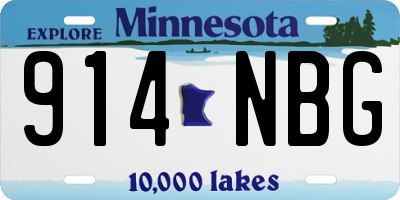 MN license plate 914NBG