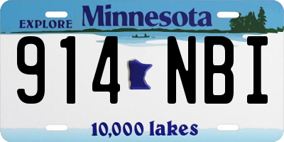 MN license plate 914NBI