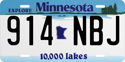 MN license plate 914NBJ