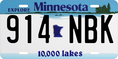 MN license plate 914NBK