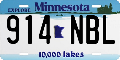 MN license plate 914NBL