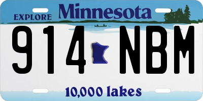 MN license plate 914NBM