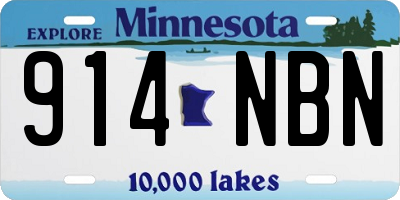 MN license plate 914NBN