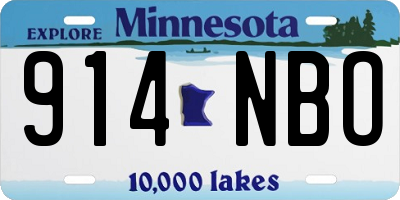 MN license plate 914NBO
