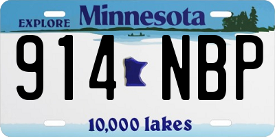 MN license plate 914NBP