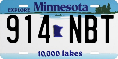 MN license plate 914NBT