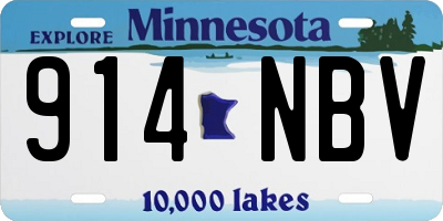 MN license plate 914NBV