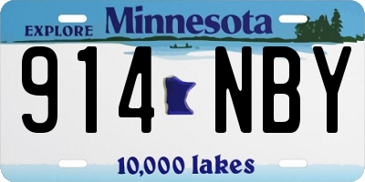 MN license plate 914NBY